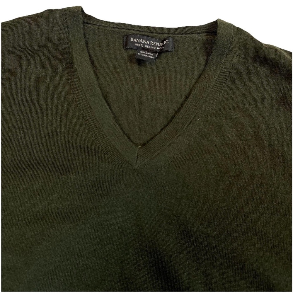 Banana Republic Men’s Wool Knit Sweater Layering Piece Preppy Minimalist Size‎ L